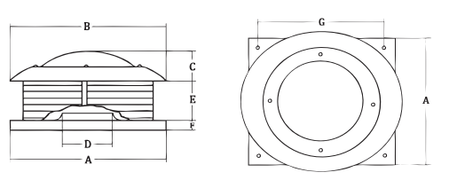 Teknik Çizim - YATAY ATIŞLI RADYAL ÇATI FANI