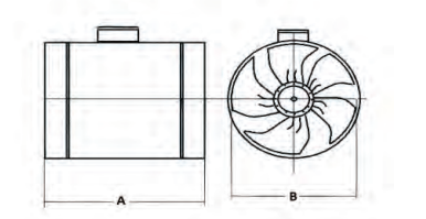 Teknik Çizim - DIŞTAN ROTORLU KANAL TİPİ AKSİYEL ASPİRATÖRLER