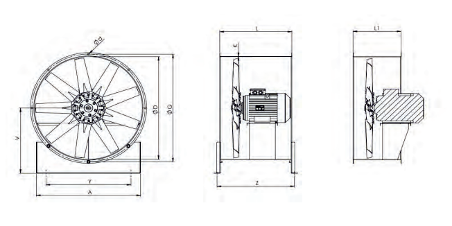 Teknik Çizim - KASET TİP DUMAN TAHLİYE FANI