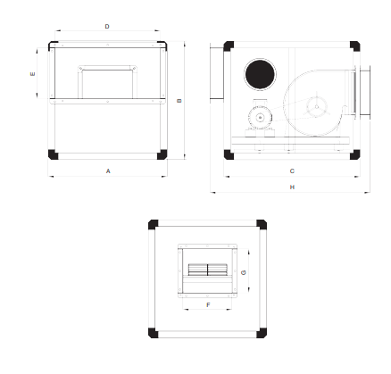 Teknik Çizim - SIKKANAT HÜCRELİ VANTİLATÖRLER