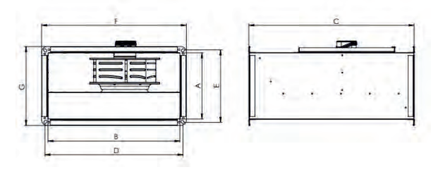 Teknik Çizim - Dikdörtgen Kanal Tipi Fanlar